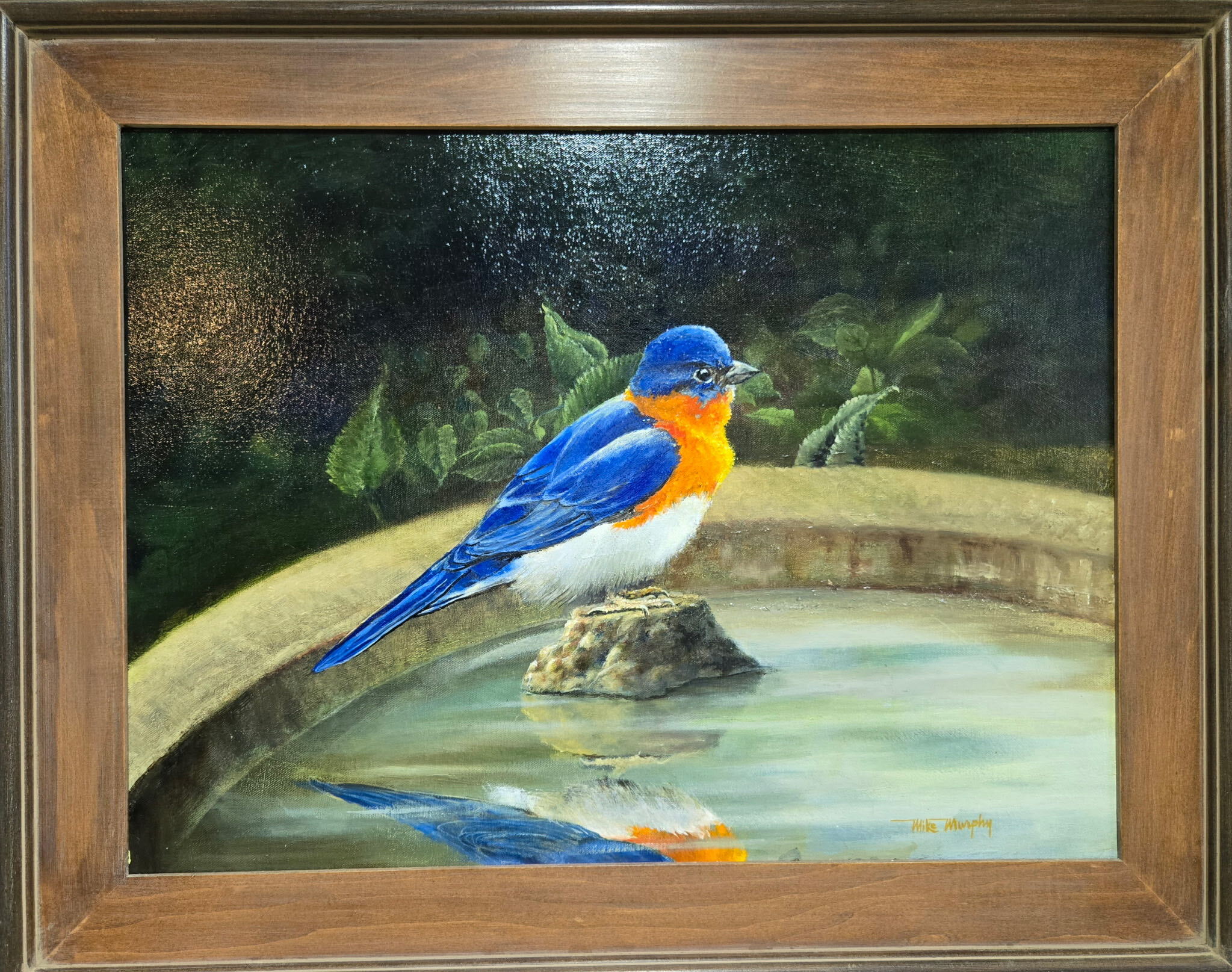 Blue Bird, Oil on canvas, 28 × 24 in, framed