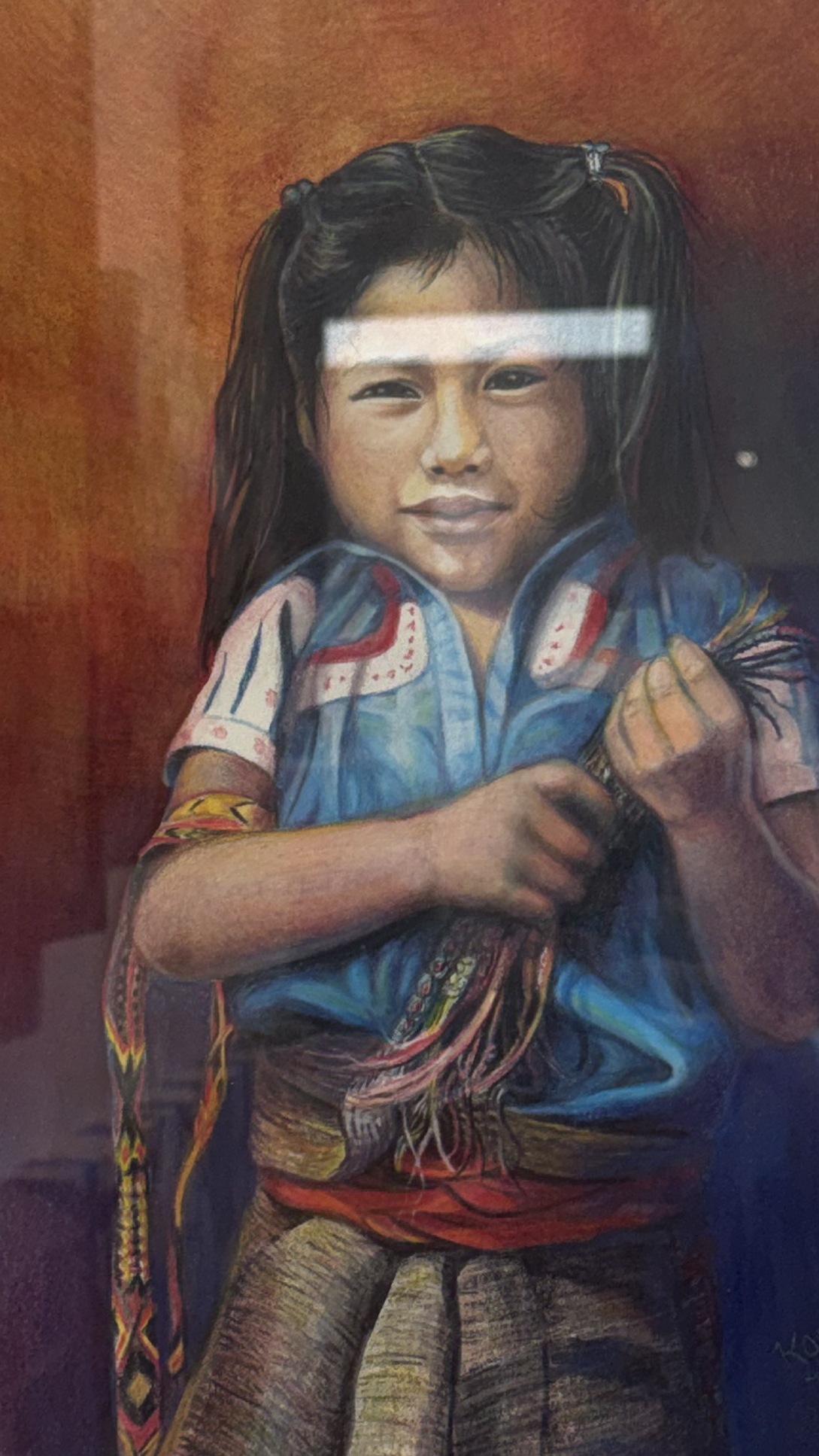 Mexican Girl, Colored pencil on paper