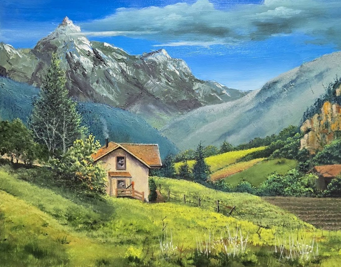 Swiss Alps, Oil on canvas