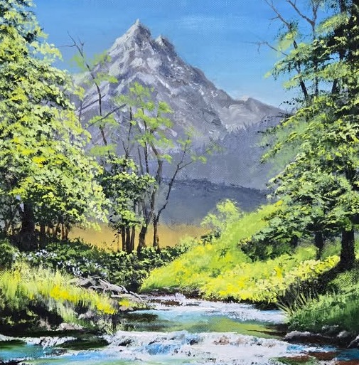 Mountain Stream, Oil on canvas